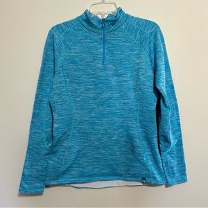 The North Face women’s Large blue 1/4 zip pullover athletic